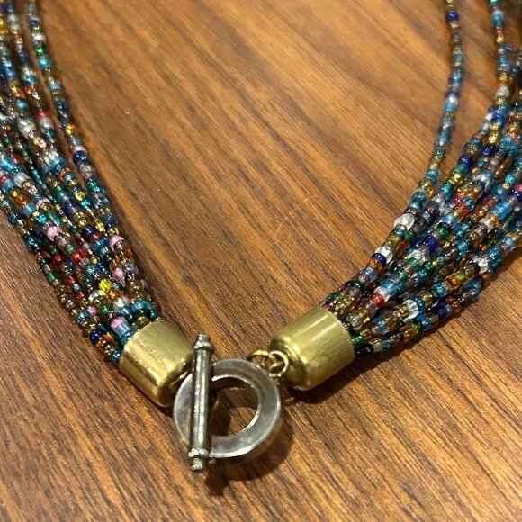 22" Bead Necklace, Long Necklace, Multi strands Necklace, Colorful Beaded - Picture 9 of 10
